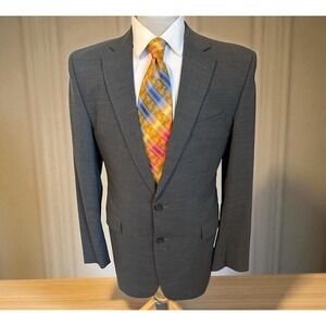 Jack Victor Sport Coat Jacket Blazer Gray Stretch Wool 38L 3Sixty5 Super‎ 120's